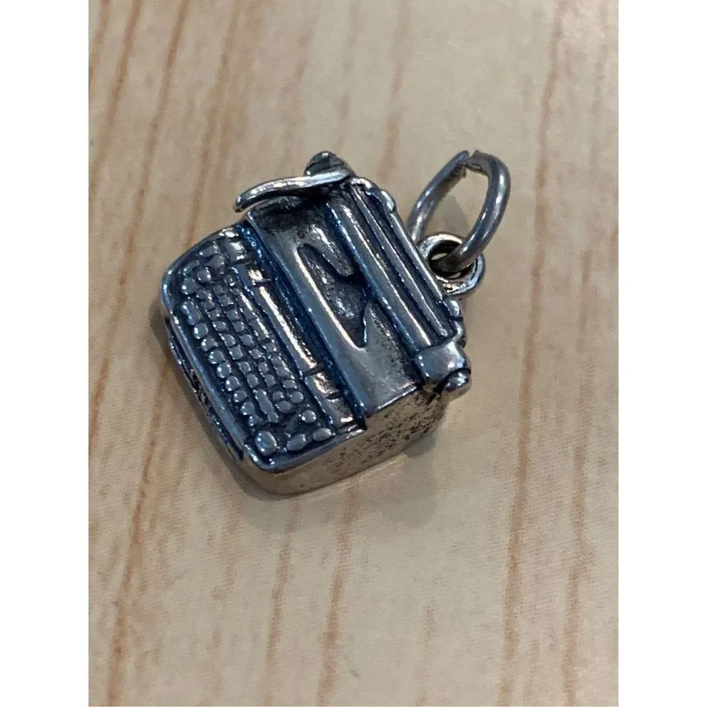 Vintage Typewriter Sterling Silver Jewelry Charm
